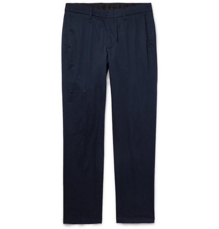 Photo: DUNHILL - Stretch Cotton and Mulberry Silk-Blend Trousers - Gray