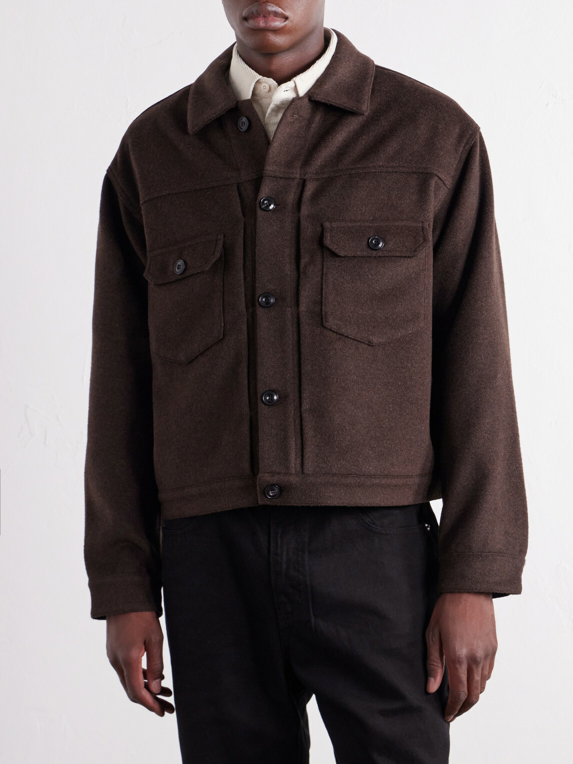 FrizmWORKS - Brushed Wool-Blend Jacket - Brown