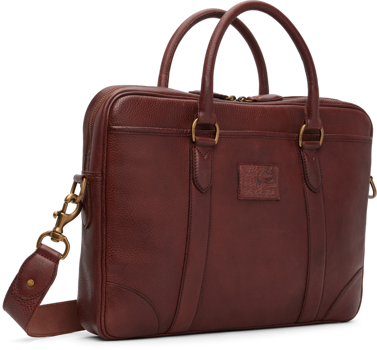 Polo Ralph Lauren Brown Heritage Leather Messenger Bag