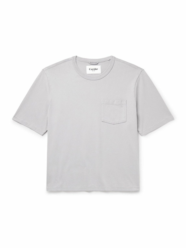 Photo: Corridor - Garment-Dyed Cotton-Jersey T-Shirt - Gray