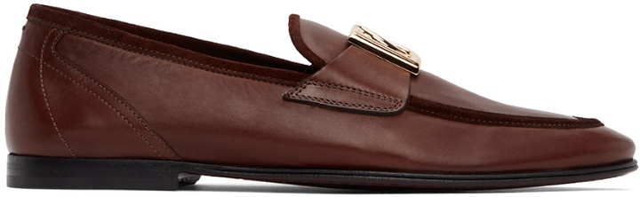 Photo: Dolce & Gabbana Brown Leather Loafers