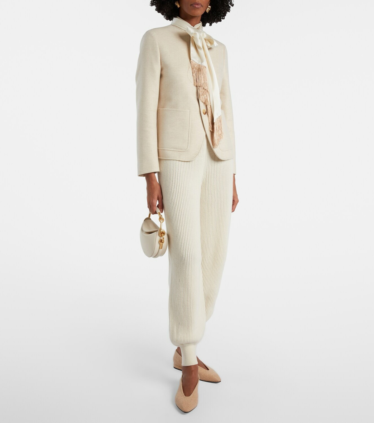 Loro Piana Rebecca herringbone ballet flats