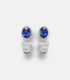 Yeprem Reign Supreme 18kt white gold drop earrings with diamonds and sapphire