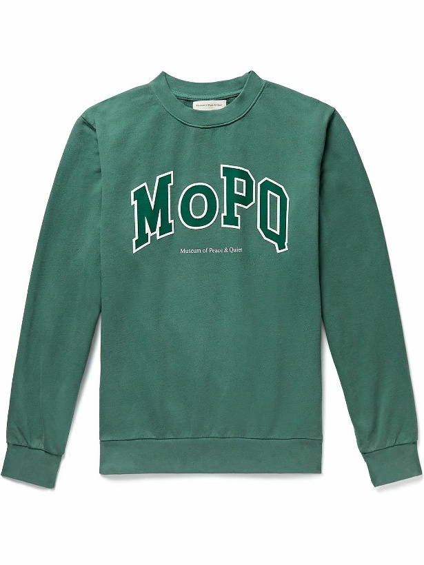 Photo: Museum Of Peace & Quiet - University Logo-Print Cotton-Jersey Sweatshirt - Green