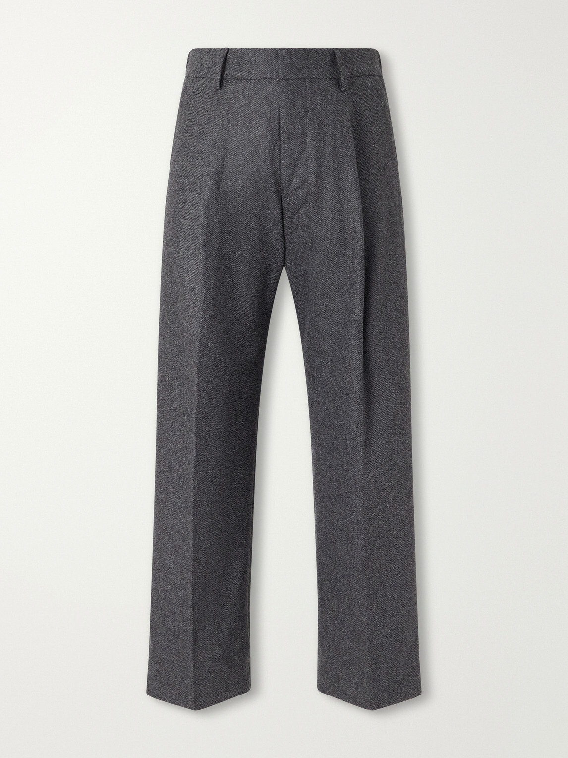 NN07 - Kay 10073 Straight-Leg Pleated Herringbone Wool-Blend Trousers - Gray