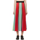 Mary Katrantzou Multicolored Striped Pleated Skirt