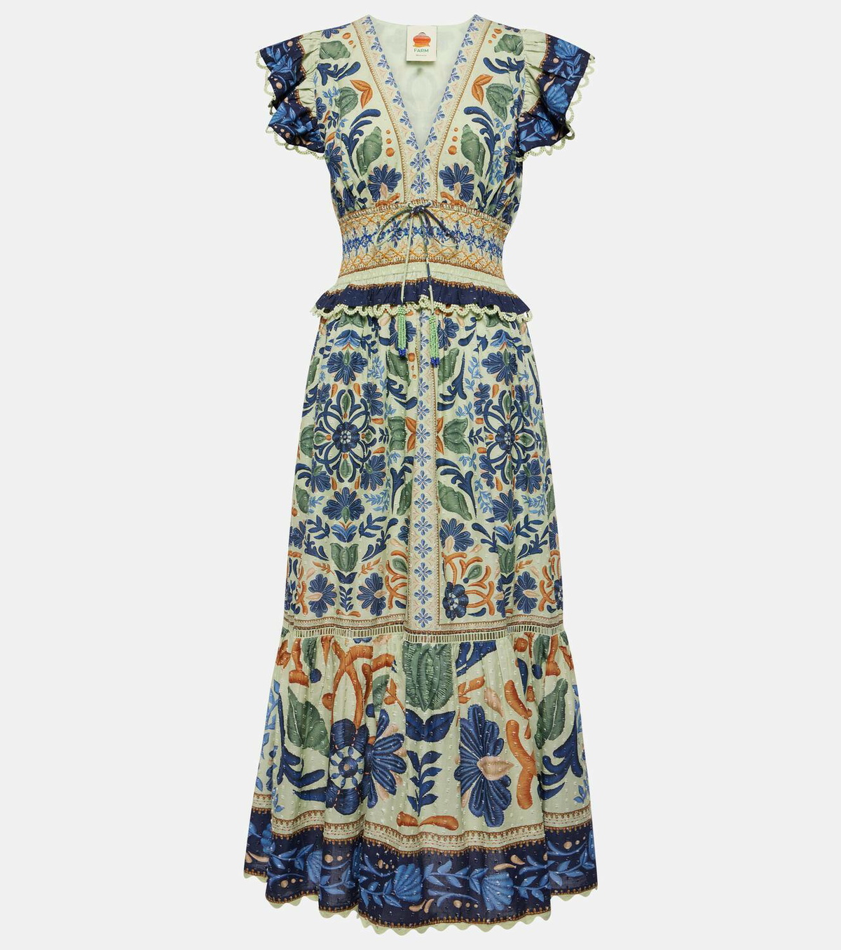 Farm Rio Ocean Tapestry cotton maxi dress Farm Rio