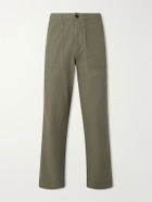 Drake's - Straight-Leg Drawstring Cotton-Twill Trousers - Green