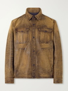 RRL - Distressed Leather Jacket - Brown