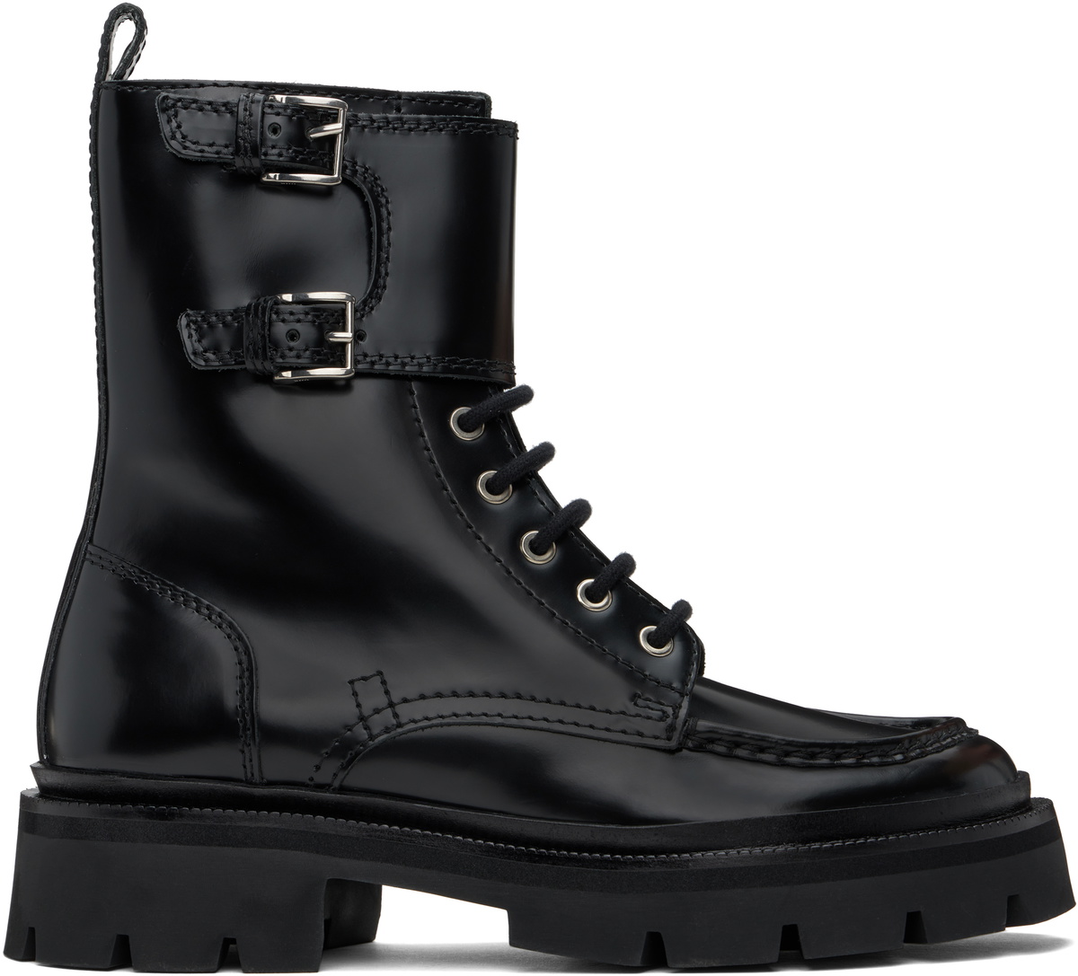 AMI PARISアミ パリスLace-Up Suede Ankle Bootsブーツ AMI Paris Black Lace-Up Double Straps Boots AMI