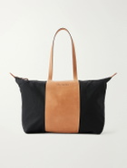 Aimé Leon Dore - Logo-Embossed Leather-Trimmed Canvas Tote - Black