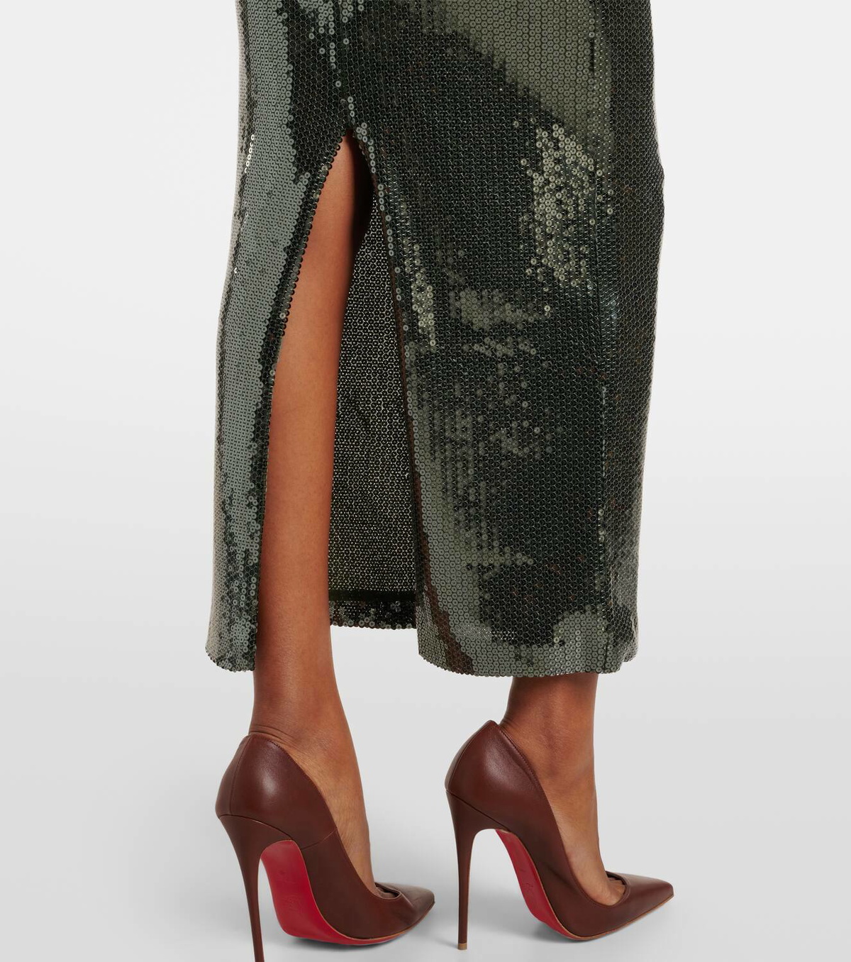 Alex Perry Gathered sequined gown