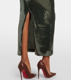 Alex Perry Gathered sequined gown