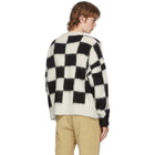 Palm Angels Black and White Check Mohair Sweater