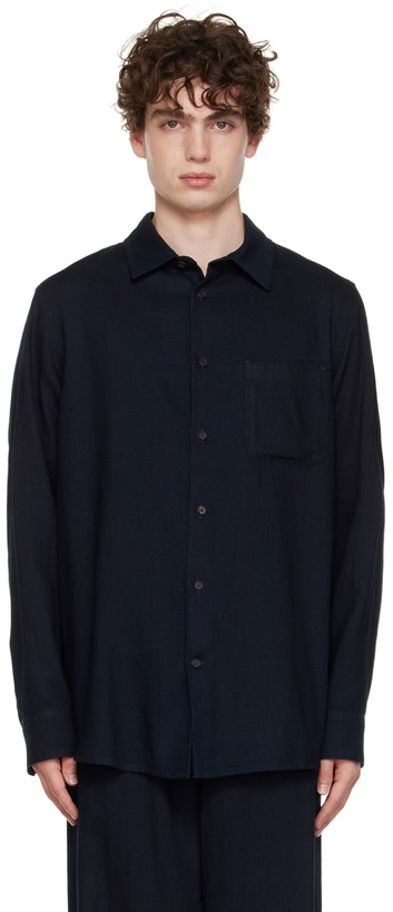 Photo: The Row SSENSE Exclusive Navy Joseph Shirt