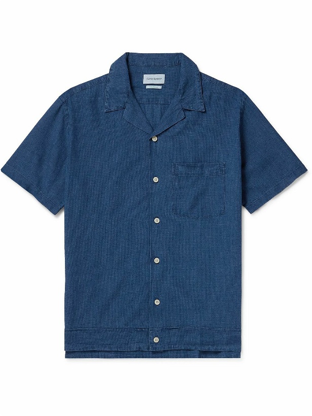 Photo: Oliver Spencer - Camp-Collar Linen and Cotton-Blend Shirt - Blue