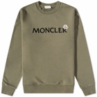 Moncler Men's Trademark Logo Crew Sweat in Khaki