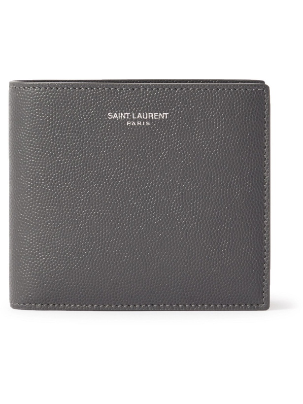 Photo: SAINT LAURENT - Logo-Embossed Pebble-Grain Leather Billfold Wallet