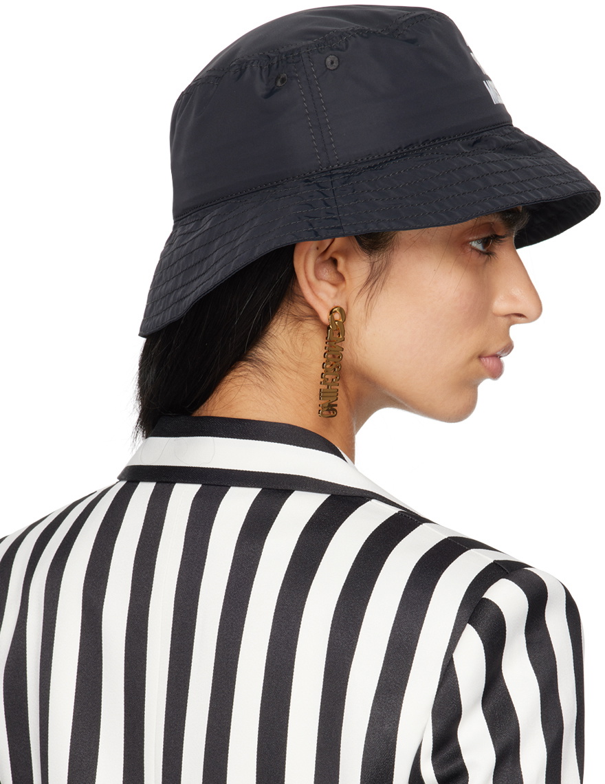 Moschino Black '100% Pure Moschino' Nylon Bucket Hat Moschino