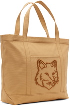 Maison Kitsuné Tan Fox Head Large Tote