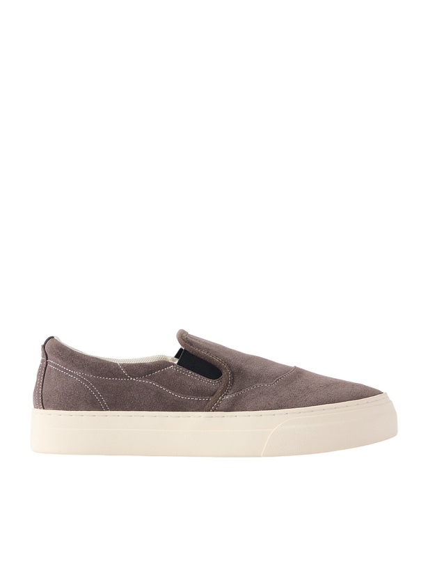 Photo: Omni - Lister Suede Slip-On Sneakers - Gray