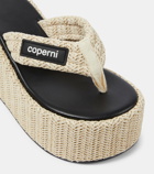 Coperni Raffia platform thong sandals