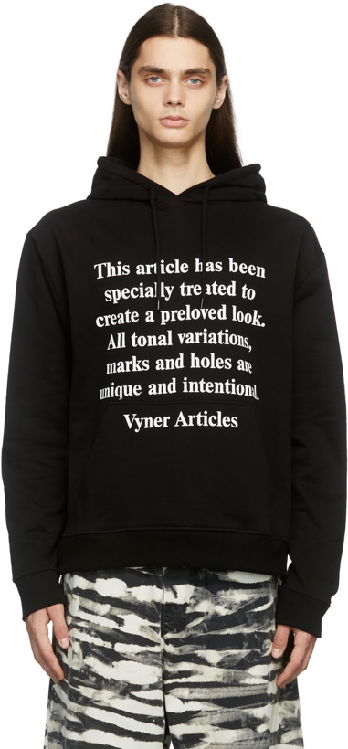 Photo: Vyner Articles Black Disclaimer Print Hoodie