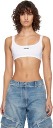 Versace White Ribbed Cotton Bra