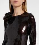 Rodarte Floral-appliqué sequined gown