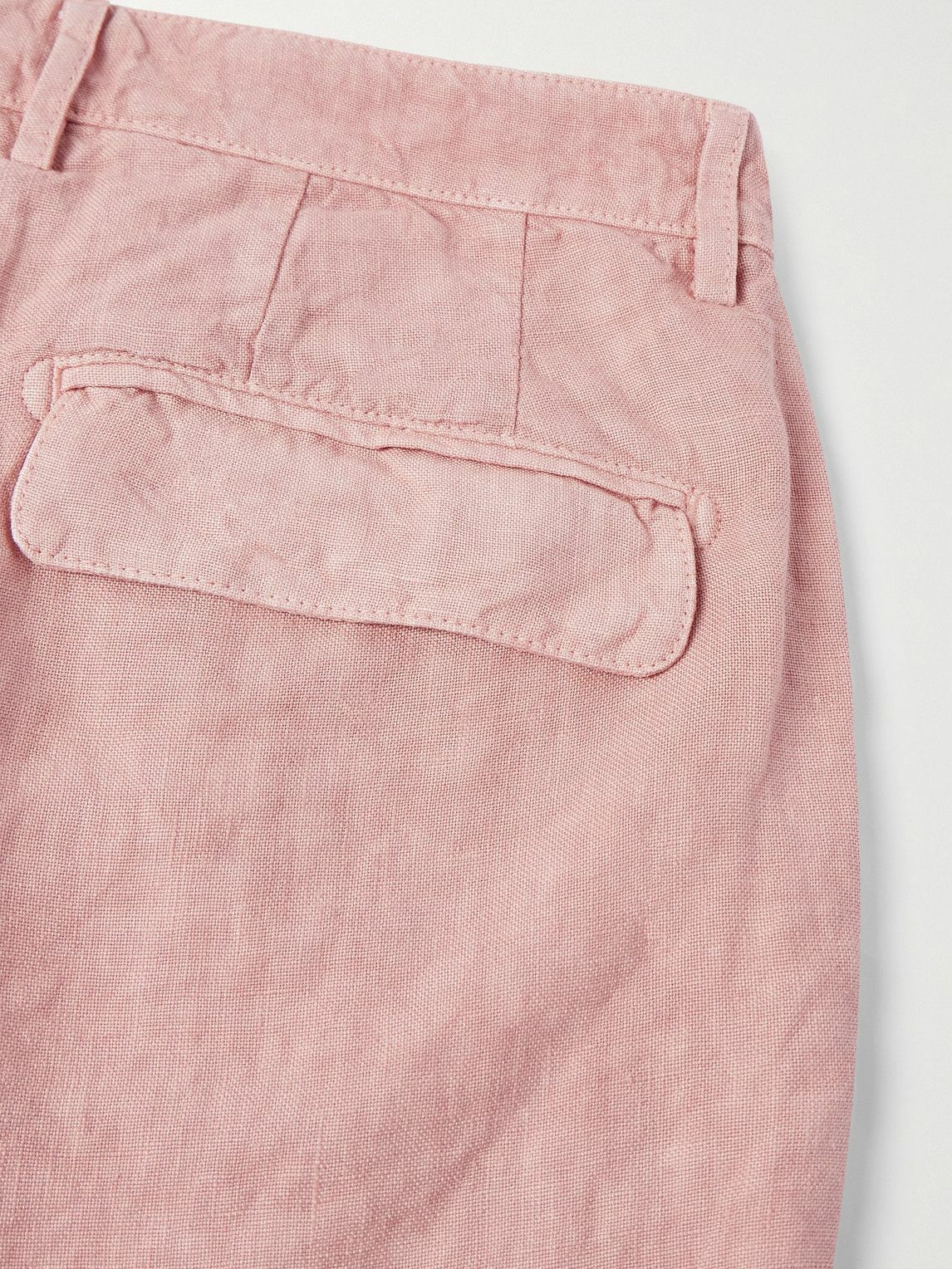 Massimo Alba - Alaccia Straight-Leg Pleated Linen Shorts - Pink