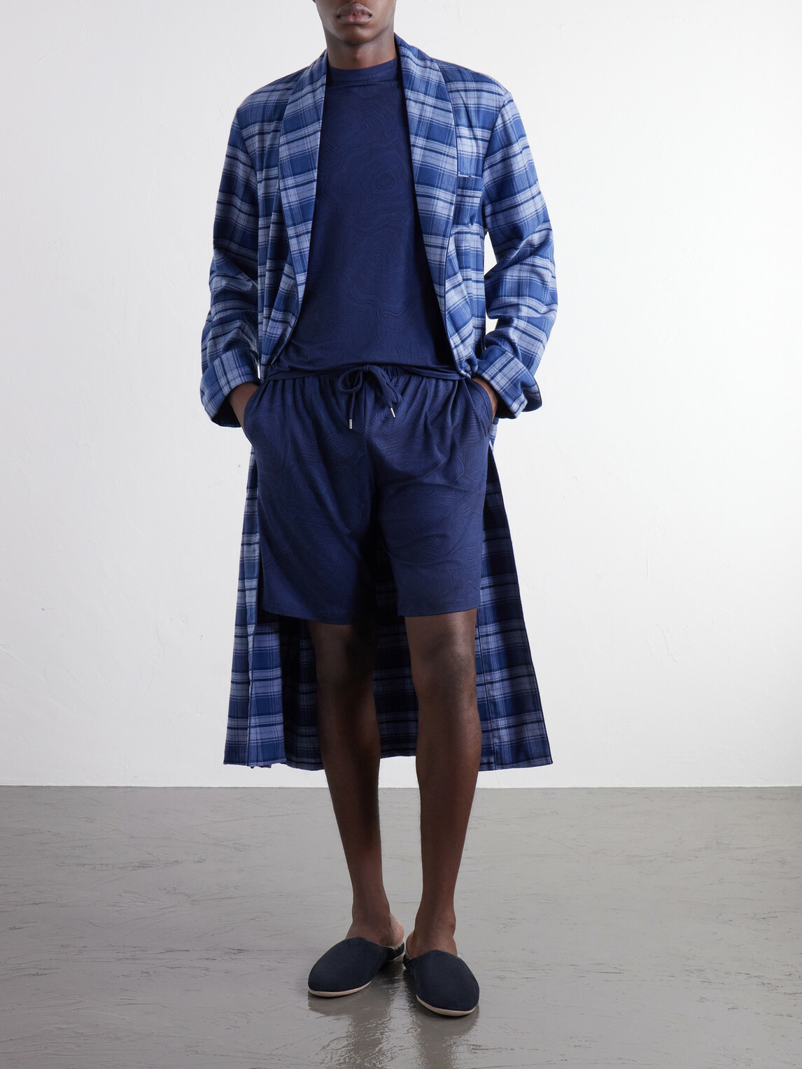 Derek Rose - London Printed Stretch-Modal Jersey Drawstring Pyjama Shorts - Blue