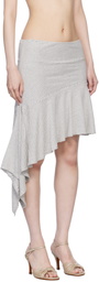 Belle The Label Gray & White Flounce Miniskirt