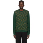 Gucci Green Wool Jacquard GG Sweatshirt