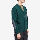 And Wander Men's Shetland Wool Knit Cardigan in Green