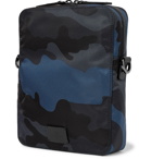 Valentino - Valentino Garavani Leather-Trimmed Camouflage-Print Canvas Messenger Bag - Men - Navy