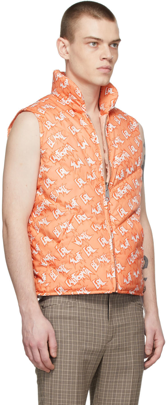 ERL Orange Polyester Down Vest