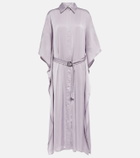 Brunello Cucinelli - Satin belted shirt dress