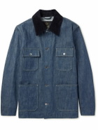 Loro Piana - Conley Corduroy-Trimmed Austin Denim Jacket - Blue