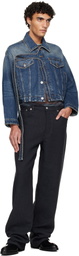Jean Paul Gaultier Blue Oversized Strap Denim Jacket