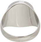 Hugo Silver Round Engraved Logo Ring