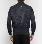 Valentino - Slim-Fit Shell-Jacquard Bomber Jacket - Men - Navy