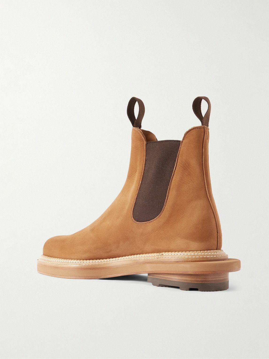 J.M. Weston - Sacai Nubuck Chelsea Boots - Brown