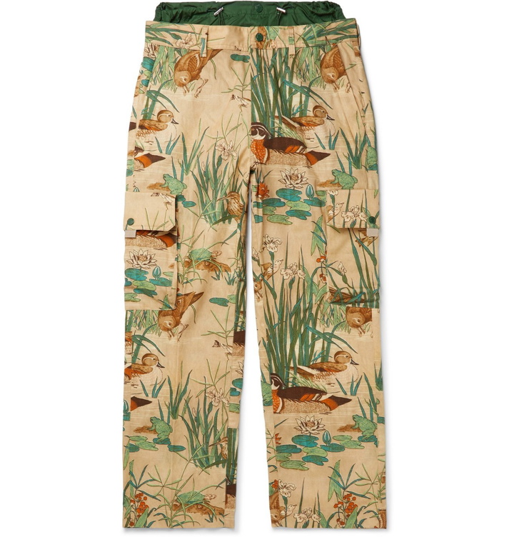 Photo: Moncler Genius - 1 JW Anderson Printed Cotton-Twill Cargo Trousers - Neutrals