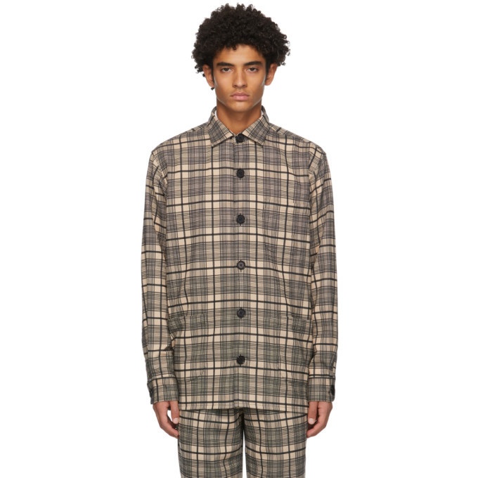 Photo: Schnaydermans Black and Khaki Wool Checked Over Shirt