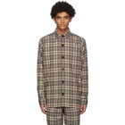 Schnaydermans Black and Khaki Wool Checked Over Shirt