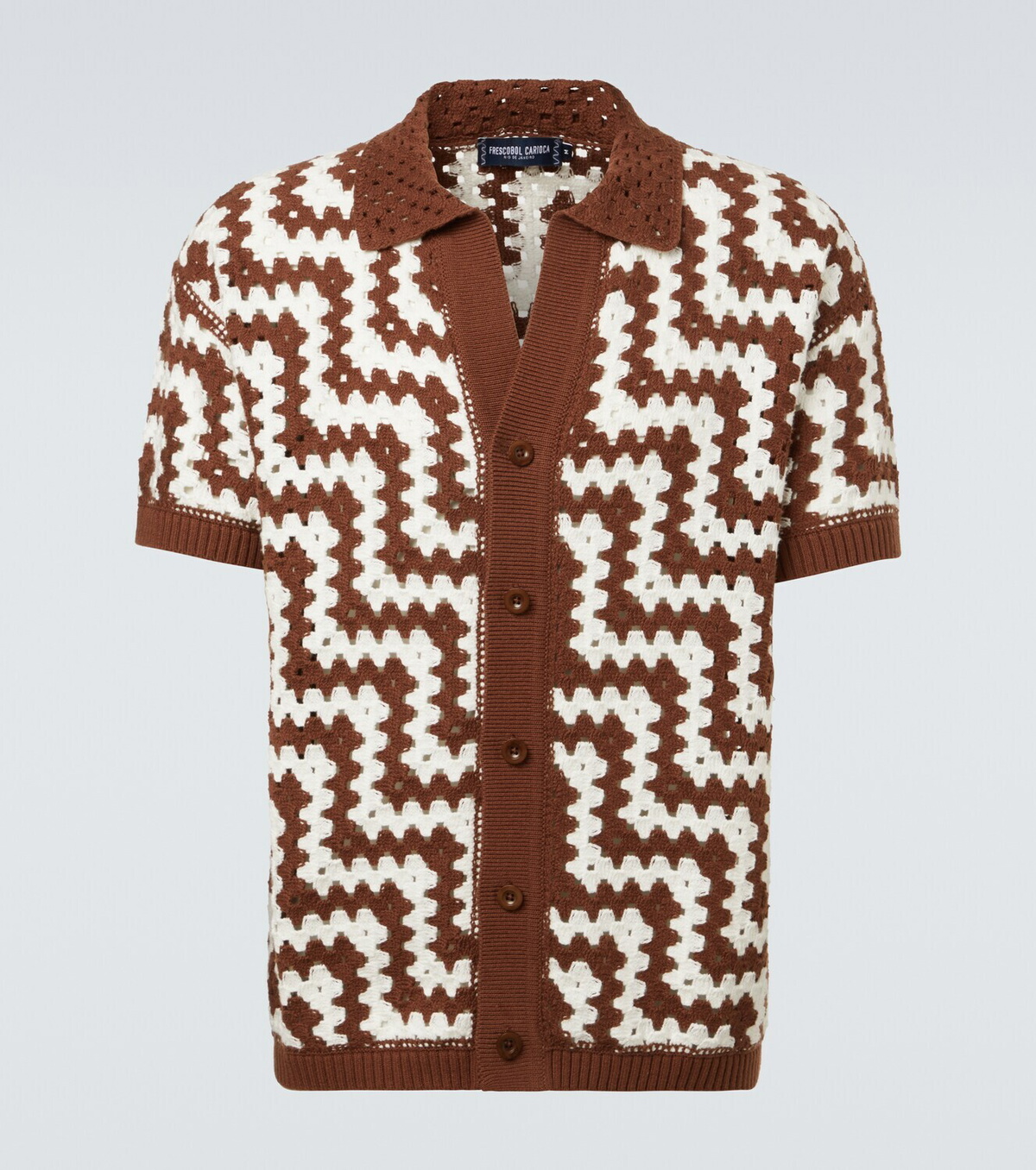 Frescobol Carioca Pinto crochet cotton cardigan