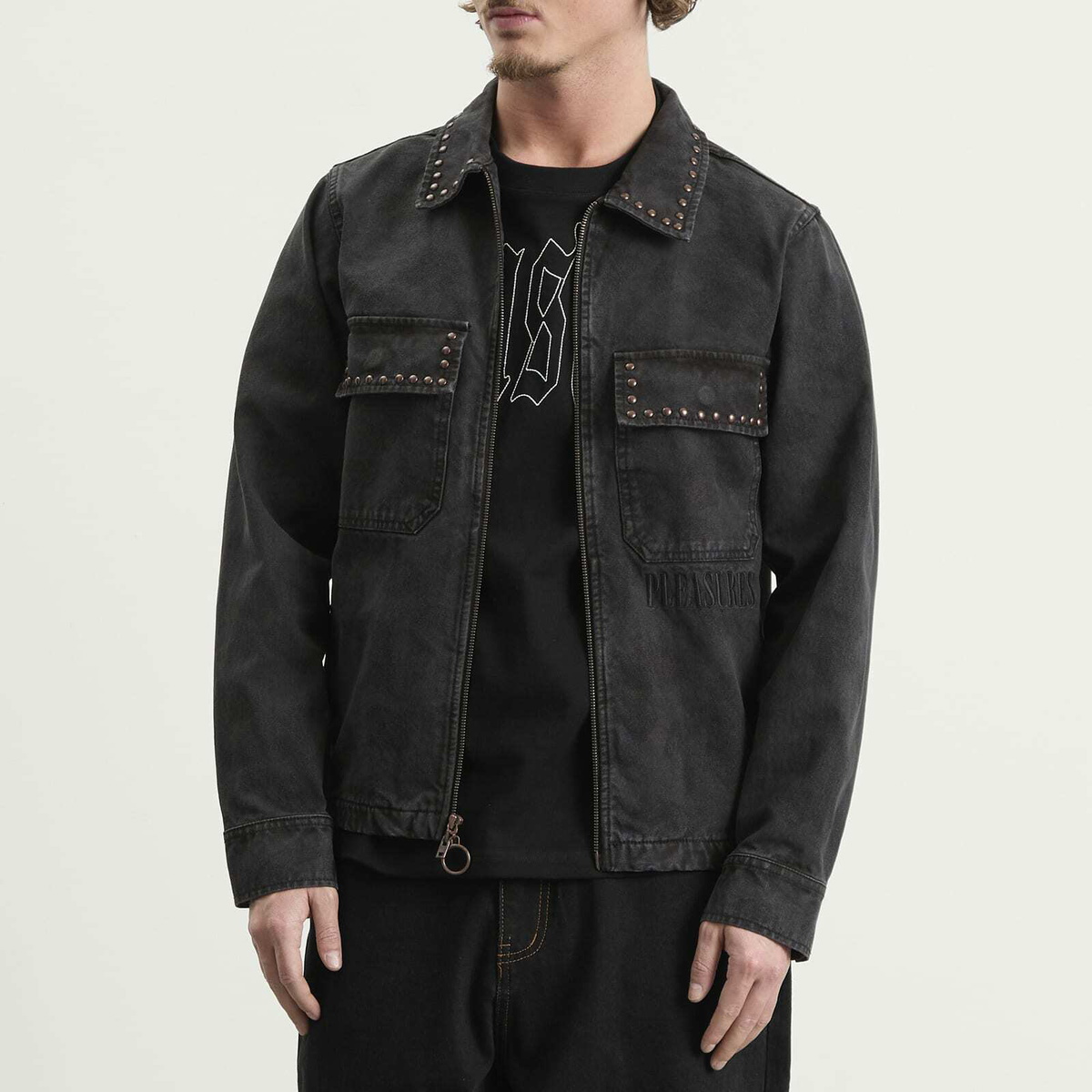 Pleasures Men's Cowhide Work Jacket in Black