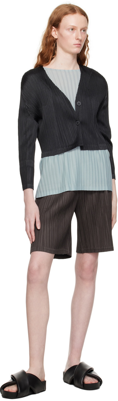 Pleats Please Issey Miyake Black Trunk Cardigan Pleats Please Issey Miyake