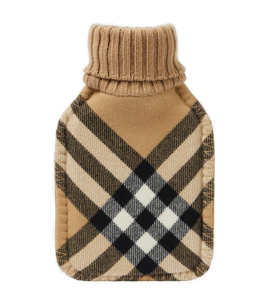 BURBERRY nylon check mules pillow for Khaki Burberry
