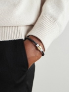 Montblanc - Silver and Gold-Tone Woven Leather Bracelet